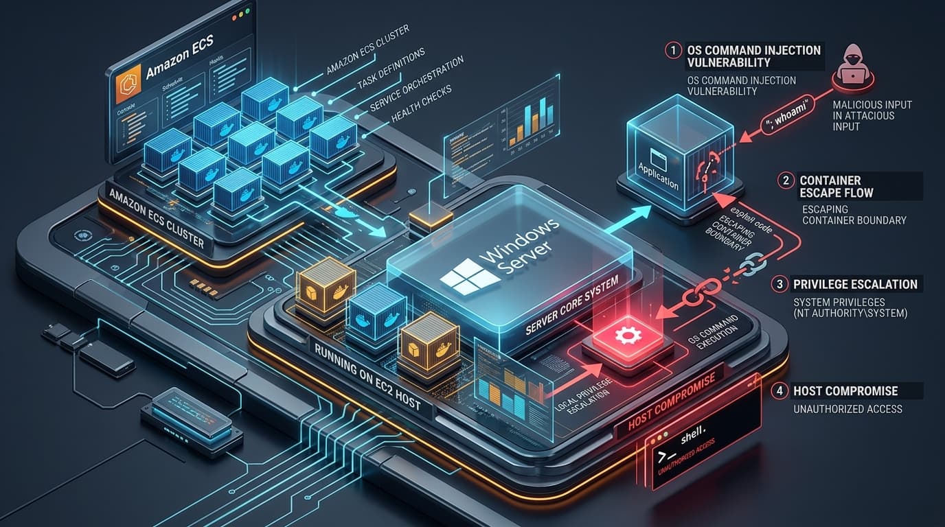 Amazon Elastic Container Service ECS Agent Windows OS Command Injection Container Escape Architecture