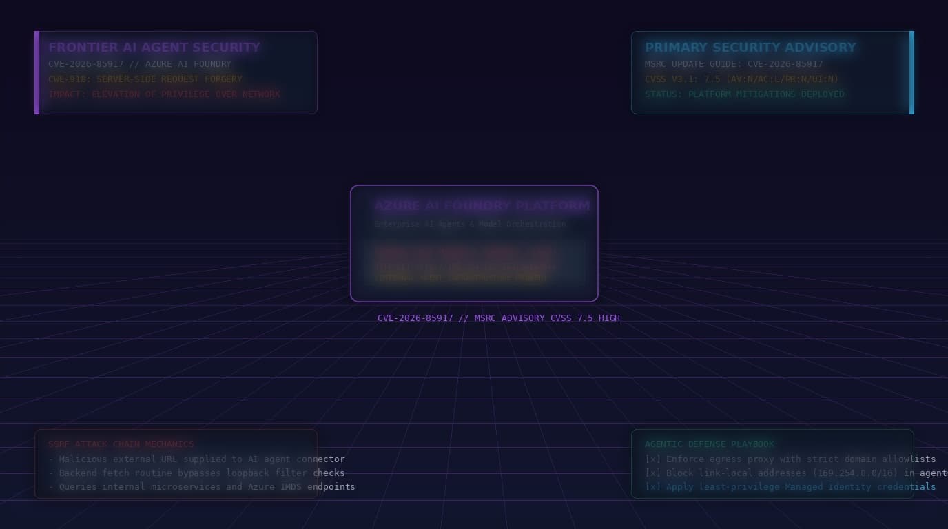 Azure AI Foundry Server-Side Request Forgery and Cloud Agent Orchestration Diagram