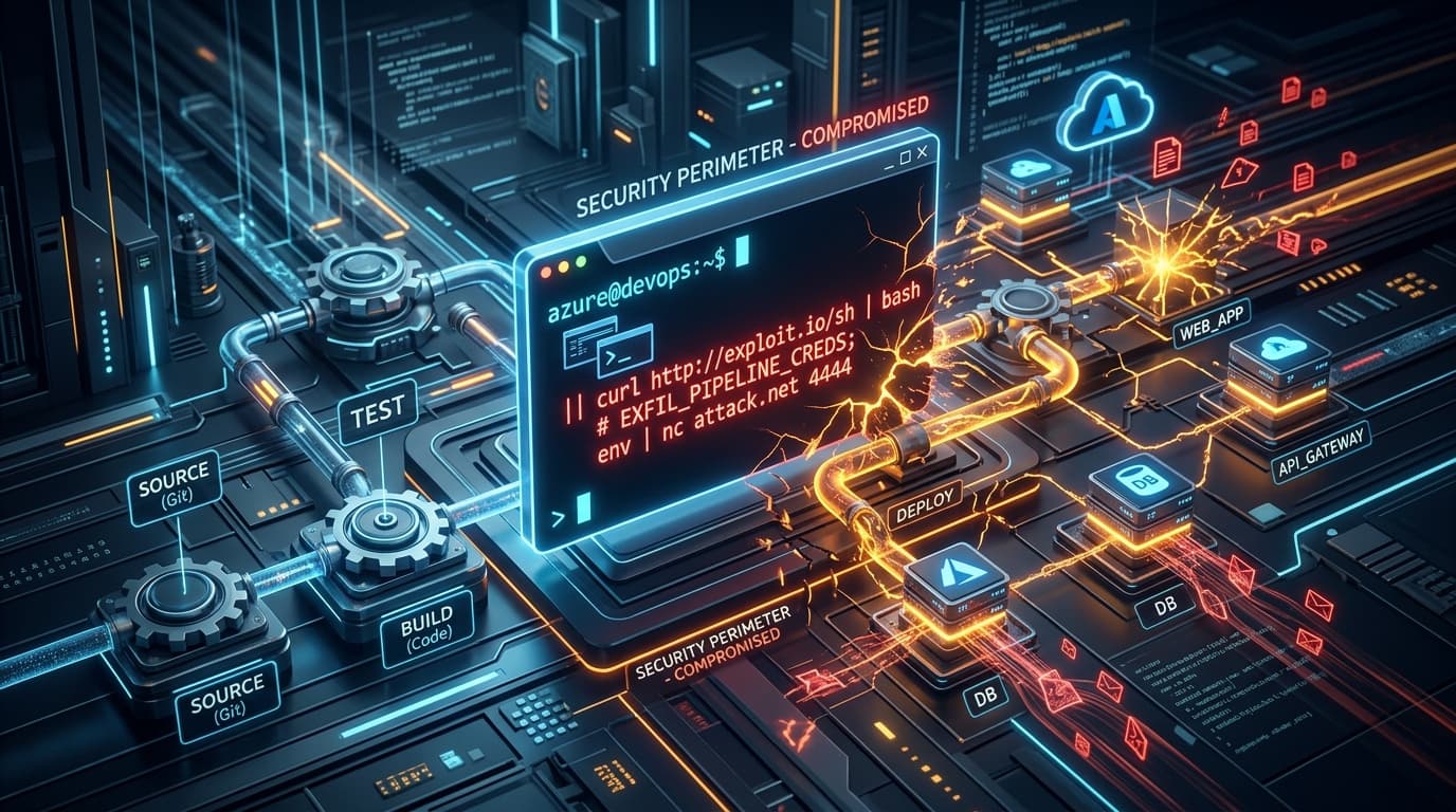 Microsoft Azure CLI Command Injection CI/CD Pipeline Remote Code Execution Architecture
