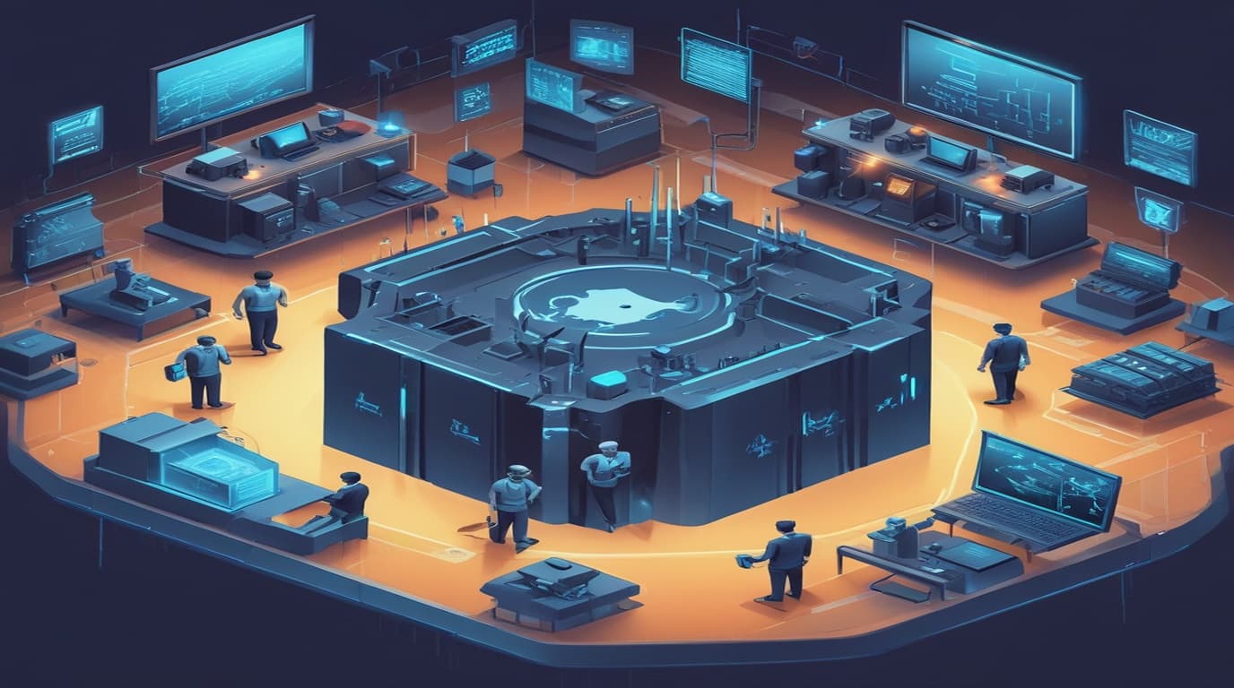 High-tech 3D conceptual cybernetic editorial illustration of Azure Enterprise Services Access Control vulnerability and enterprise defense