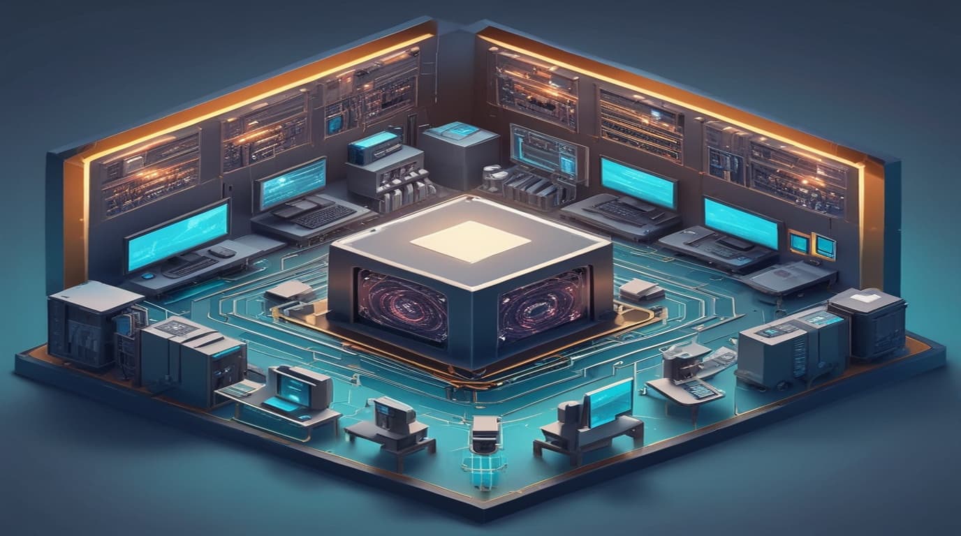 High-tech 3D conceptual cybernetic editorial illustration of Broadcom VMware ESX Security Vulnerability vulnerability and enterprise defense