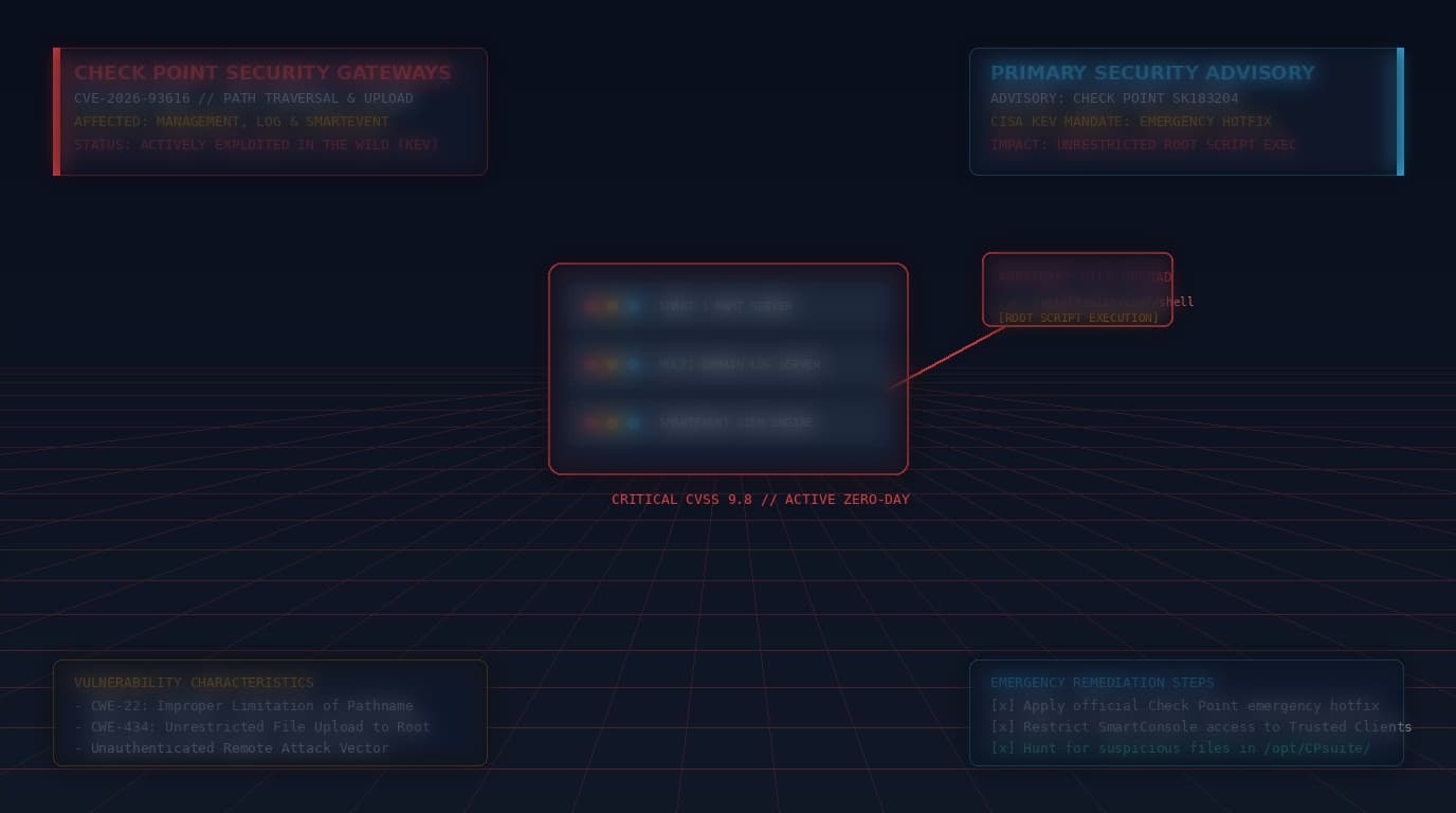 Check Point Security Management Server Path Traversal and Arbitrary File Upload Diagram