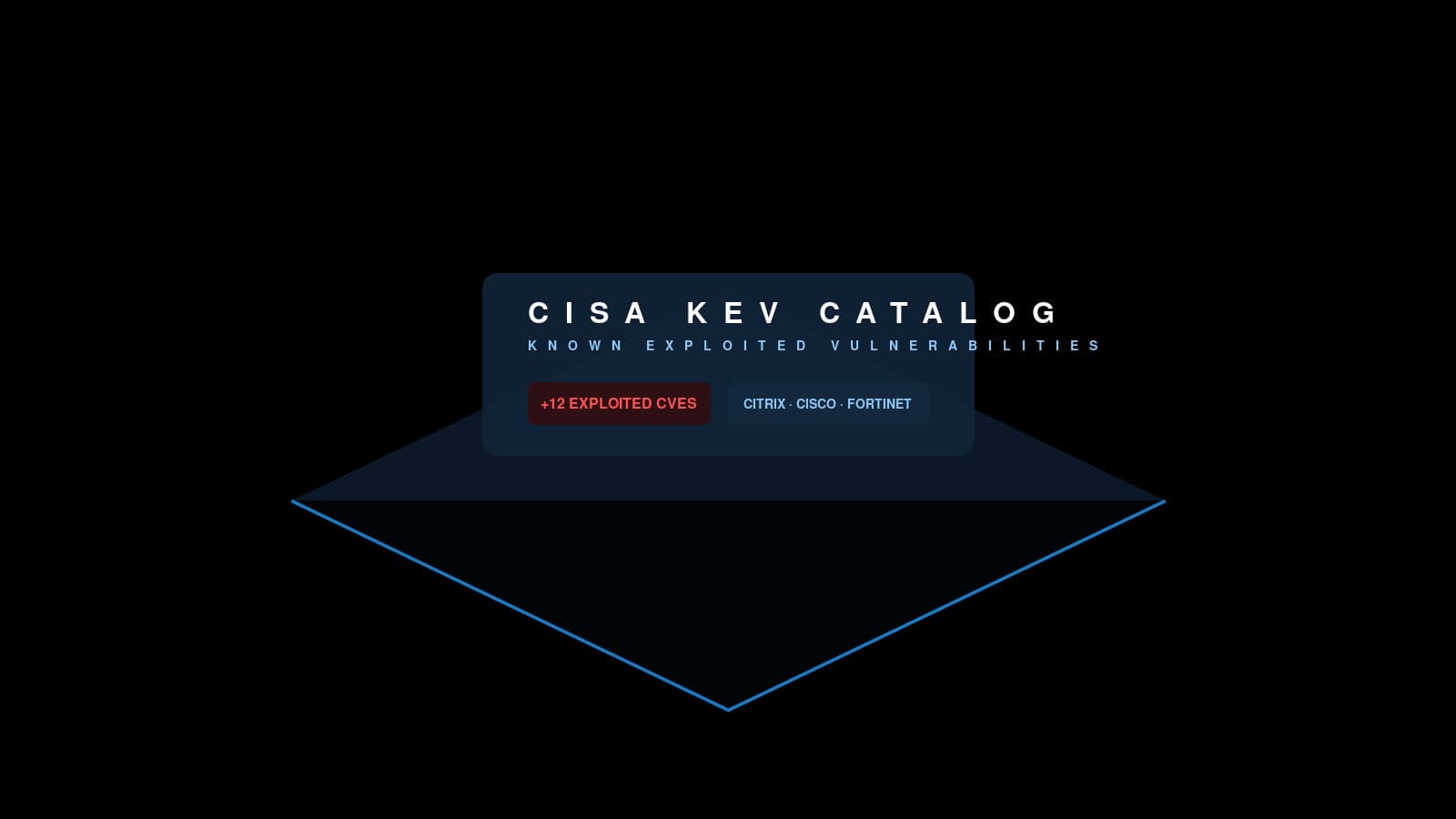CISA Known Exploited Vulnerabilities catalog with 12 new exploited CVEs across Citrix, Cisco, Fortinet