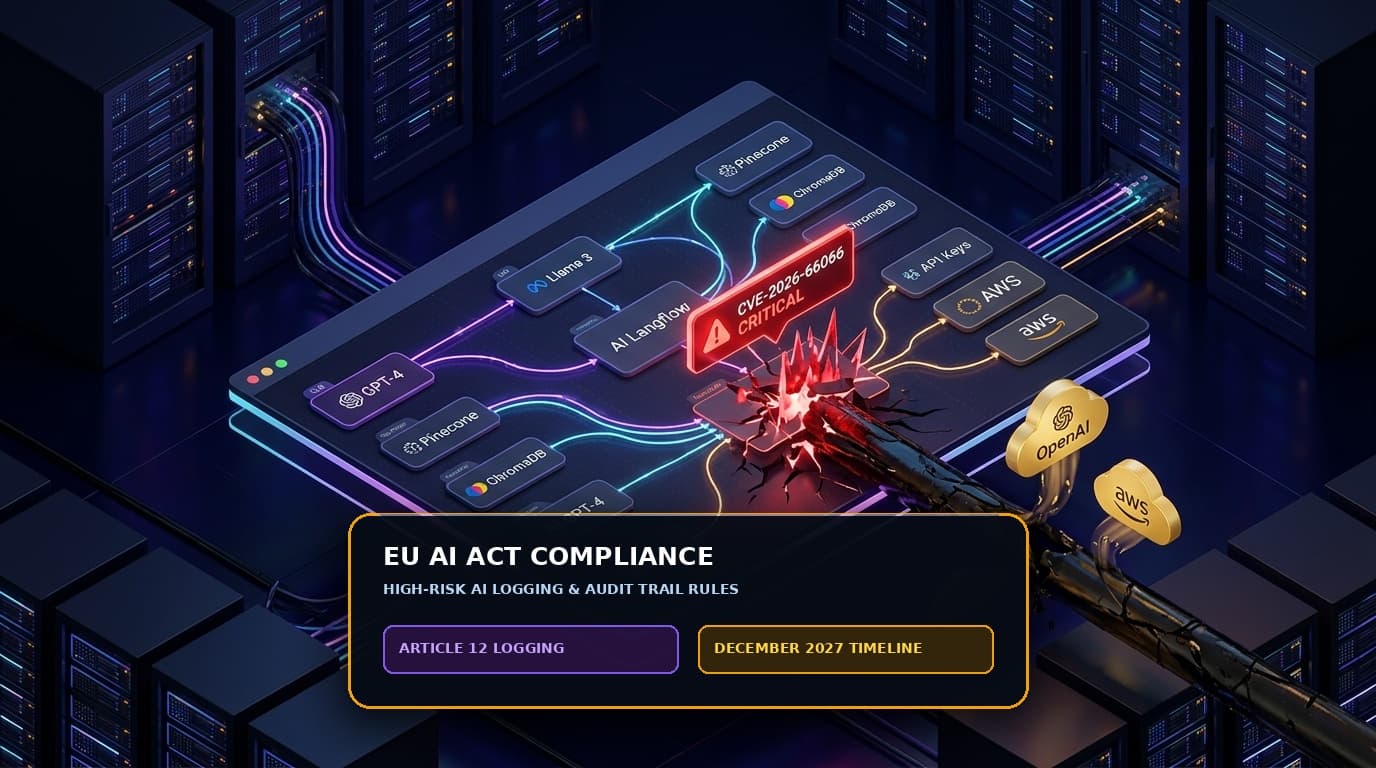EU AI Act compliance dashboard with high-risk classification, timeline deferral, and audit logging metrics
