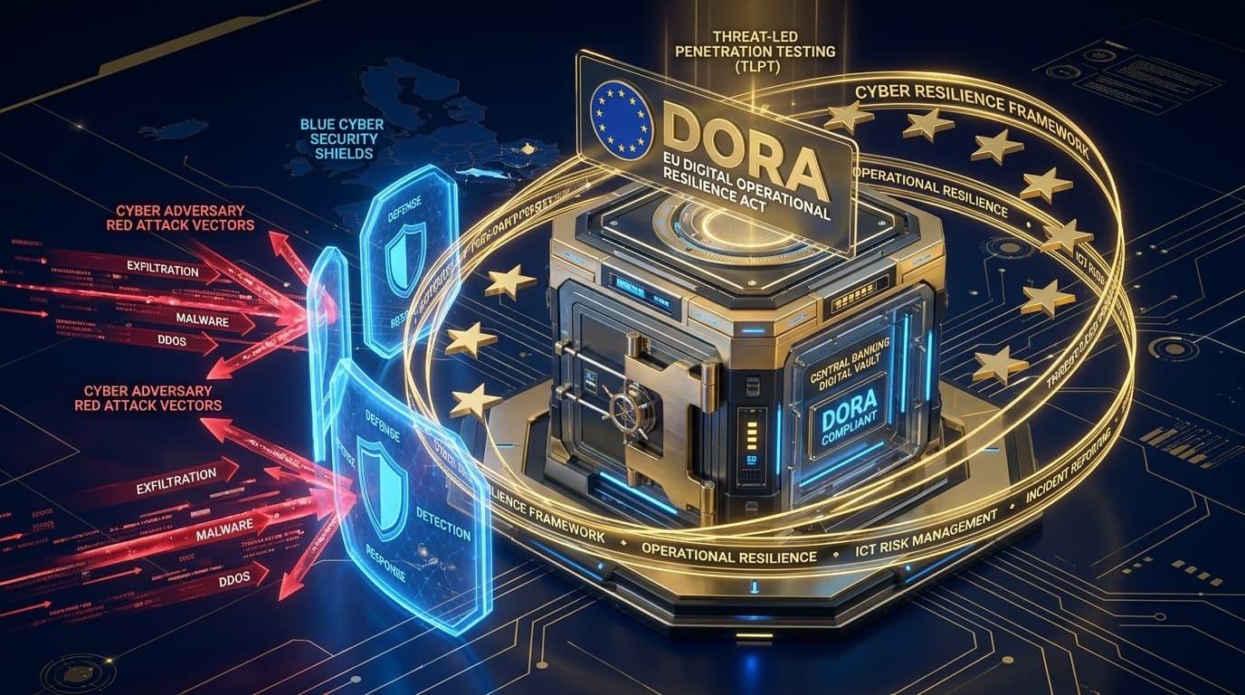 Editorial illustration for EU DORA Regulatory Technical Standards Enforce Mandatory Threat-Led Penetration Testing (TLPT) for Critical Financial Entities