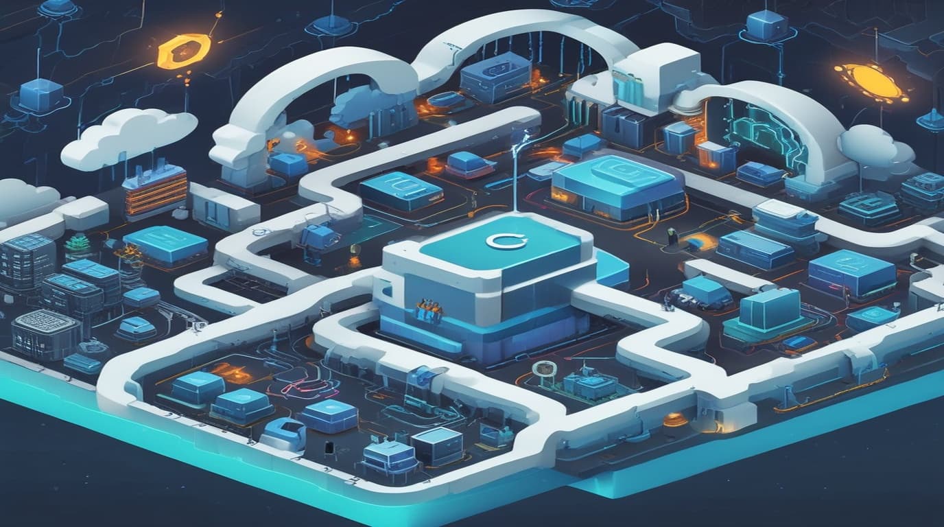 High-tech 3D conceptual cybernetic editorial illustration of Google Cloud Enterprise Services Path Traversal vulnerability and enterprise defense