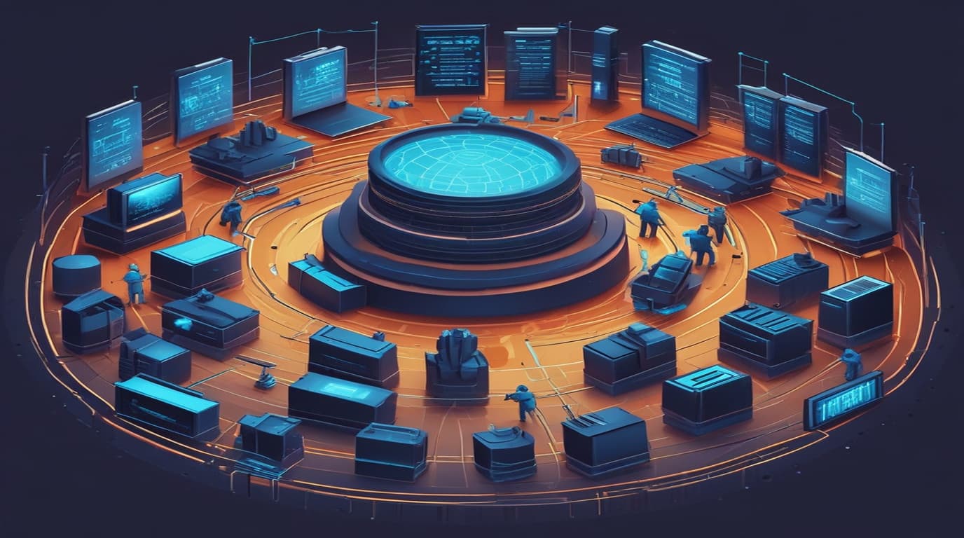 High-tech 3D conceptual cybernetic editorial illustration of Letta Security Vulnerability vulnerability and enterprise defense