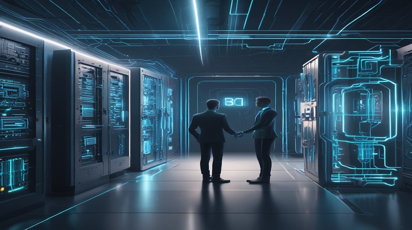 High-tech 3D conceptual illustration of Model Context Protocol server connection and OAuth gateway