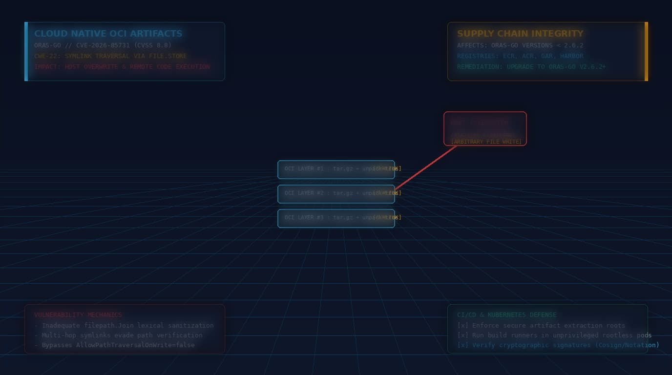 ORAS-Go OCI Artifact Extraction Path Traversal and Filesystem Overwrite Architecture