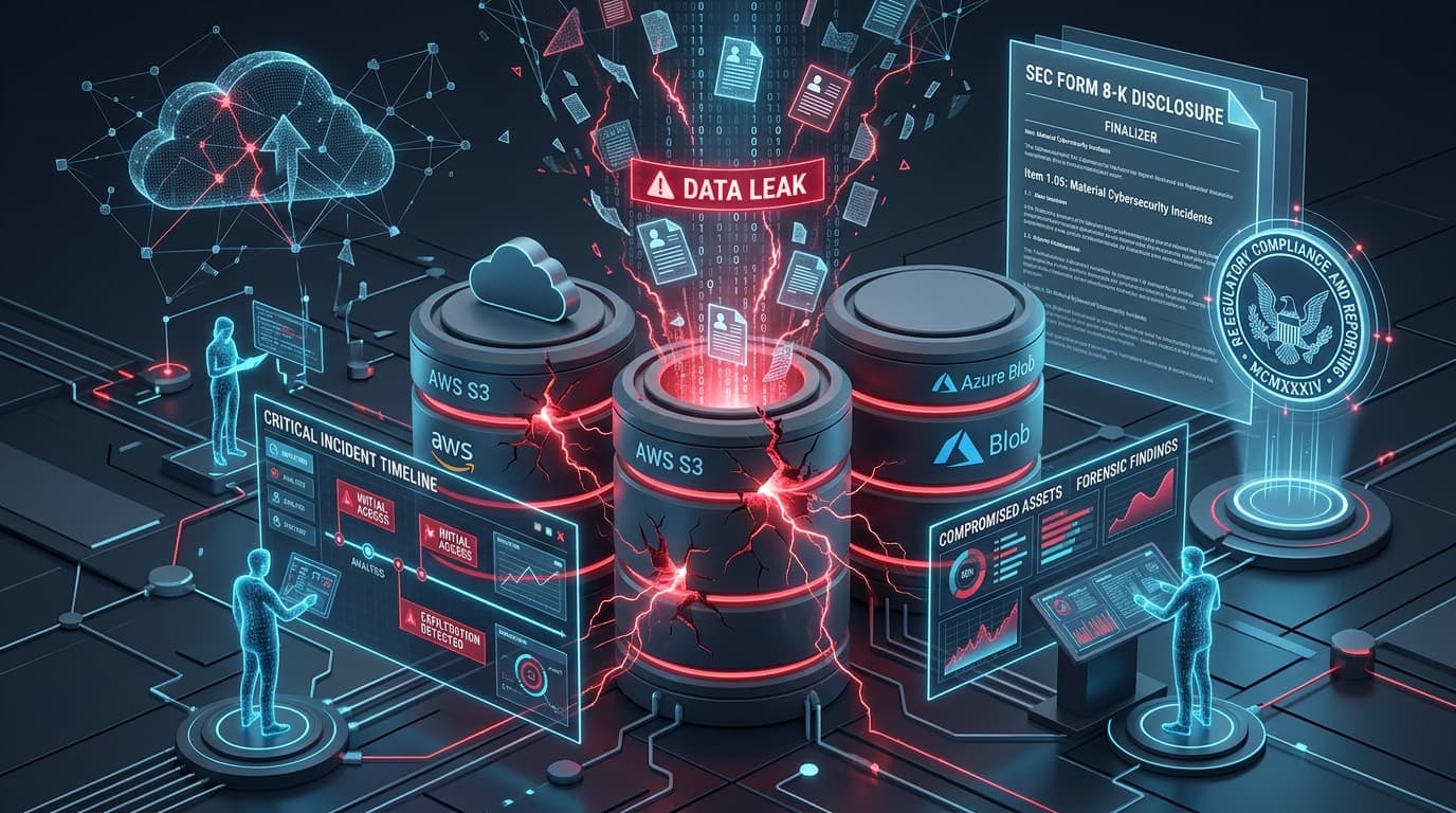 Enterprise Cloud Data Breach Forensics and SEC Form 8-K Disclosure