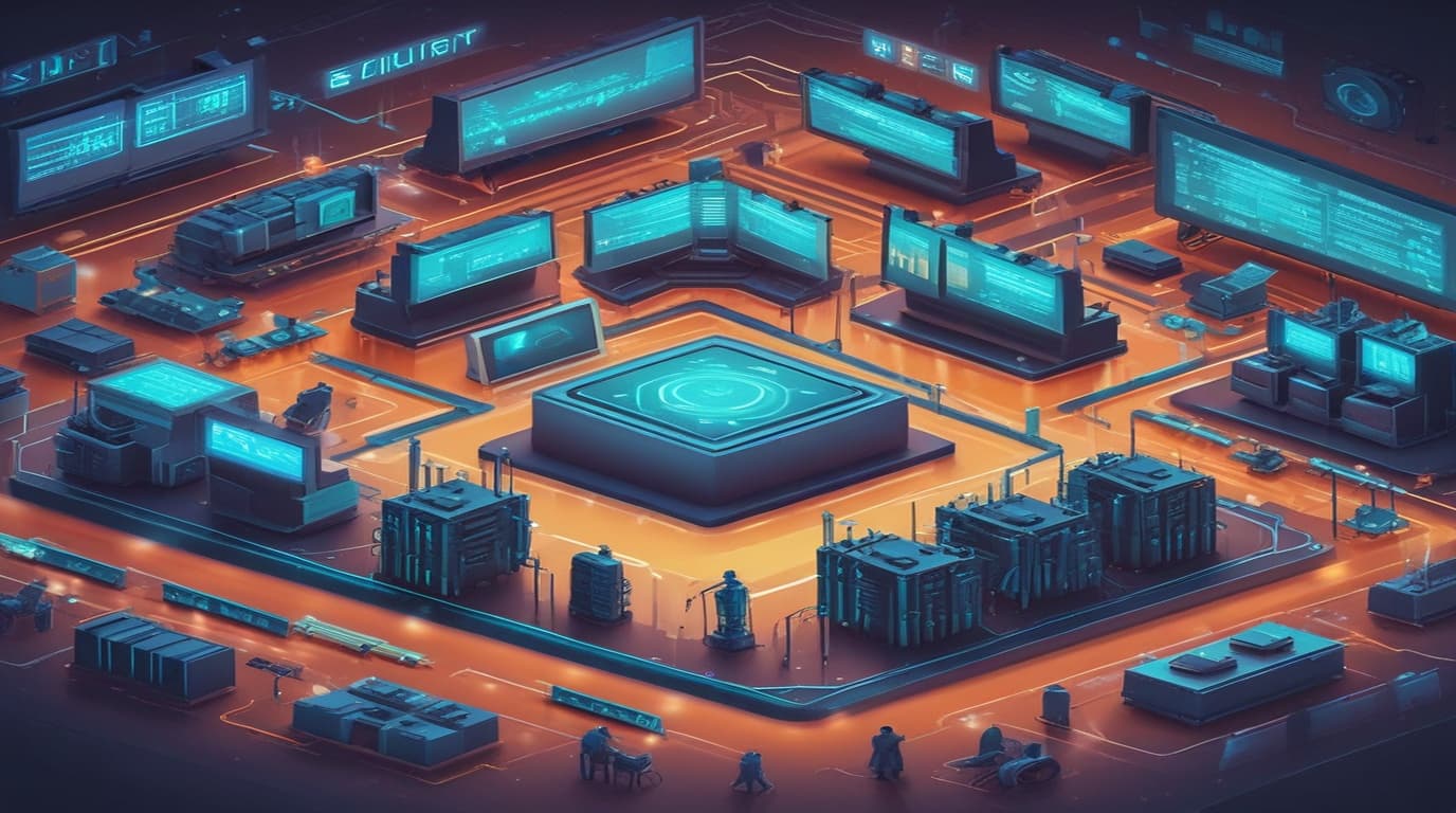 High-tech 3D conceptual cybernetic editorial illustration of Siemens Software Center Security Vulnerability vulnerability and enterprise defense