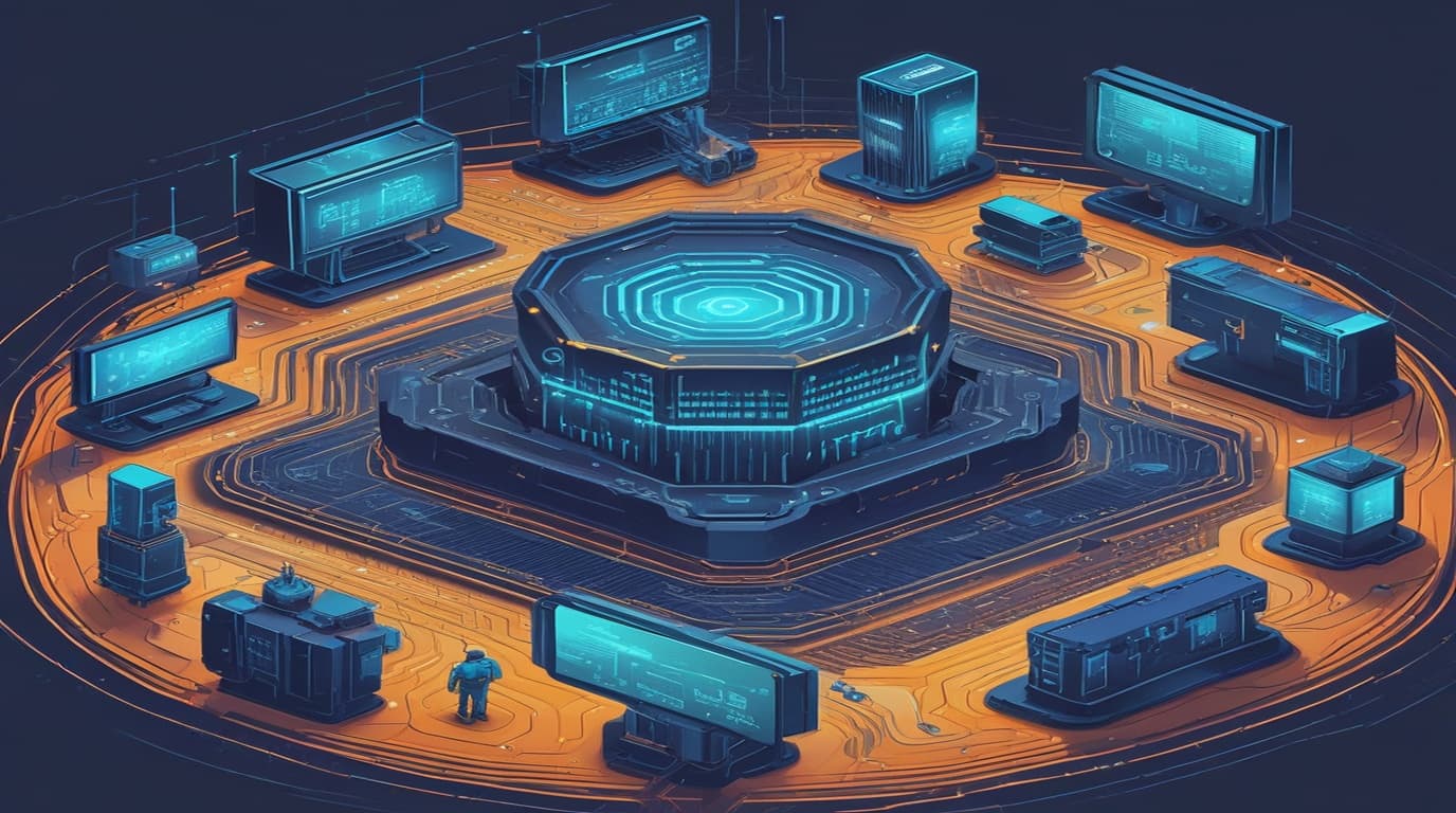 High-tech 3D conceptual cybernetic editorial illustration of UA_DataType_fromStructureDescription Open62541 Integer Overflow vulnerability and enterprise defense