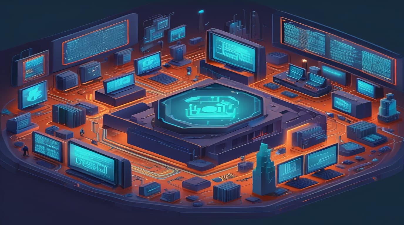 High-tech 3D conceptual cybernetic editorial illustration of Deserialization of Untrusted Data vulnerability in Deserialization vulnerability and enterprise defense