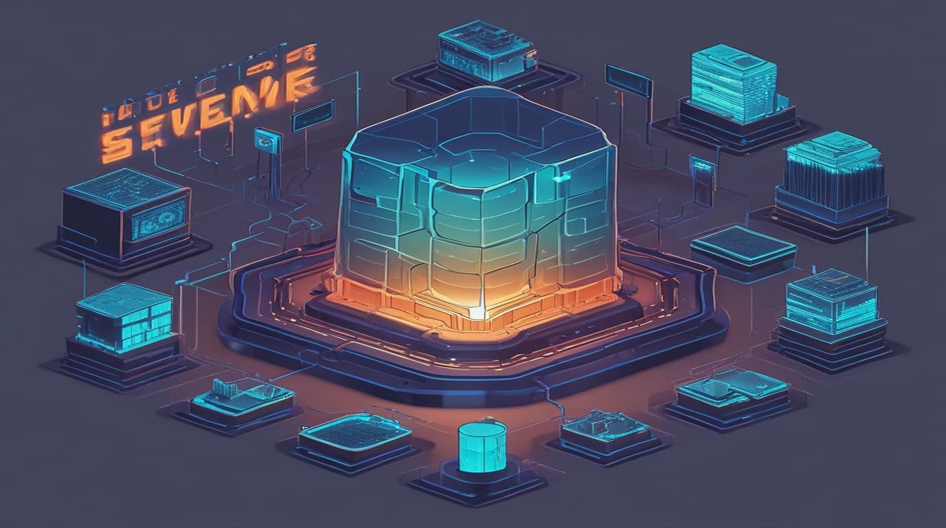 High-tech 3D conceptual cybernetic illustration of GitLab server architecture facing an integer overflow in the Onigmo regular expression engine with secure perimeter controls