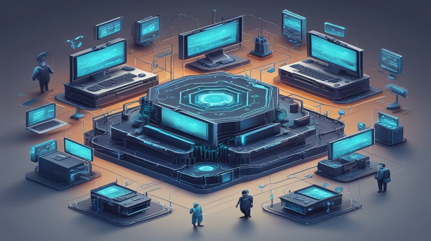 High-tech 3D conceptual cybernetic editorial illustration of In Teltonika Networks RUTOS devices running versio OS Command Injection vulnerability and enterprise defense
