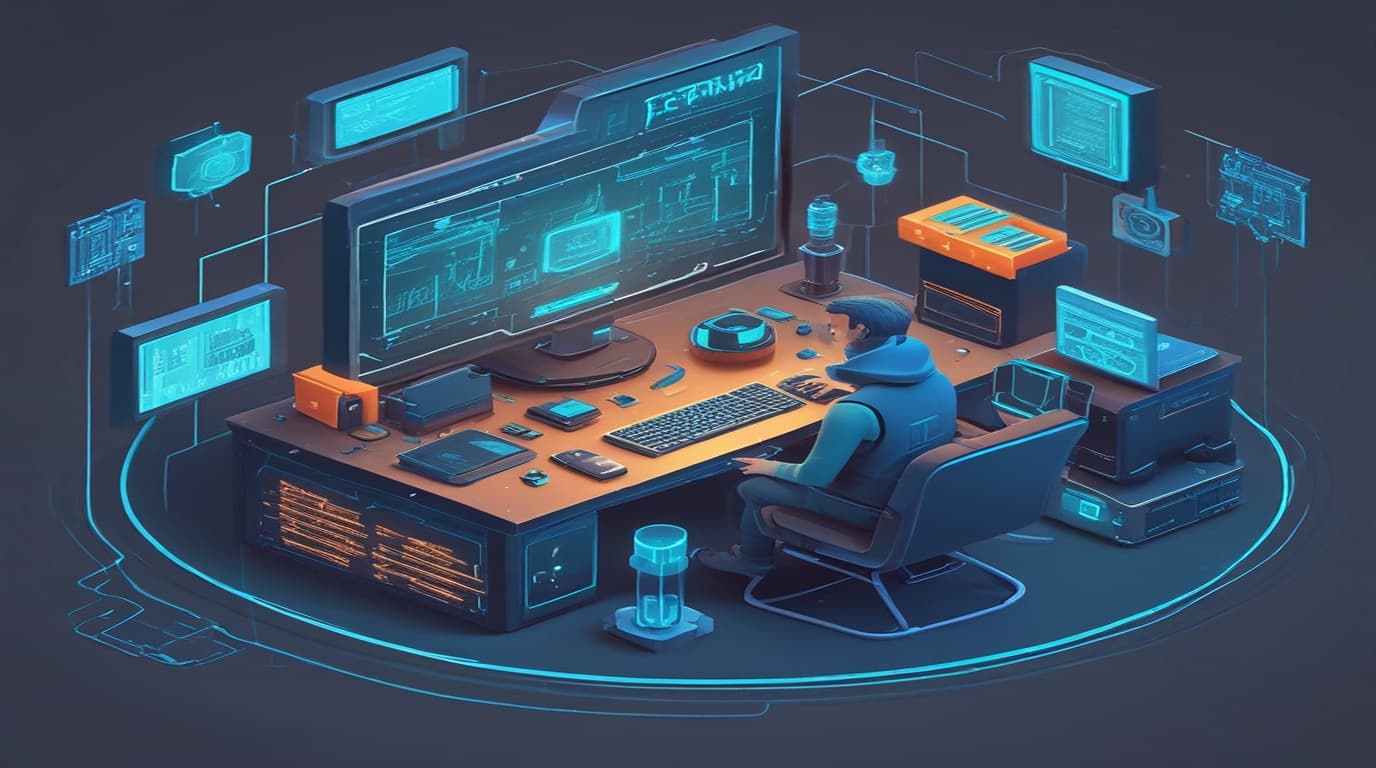 High-tech 3D conceptual cybernetic editorial illustration of Mem0 SQL Injection vulnerability and enterprise defense