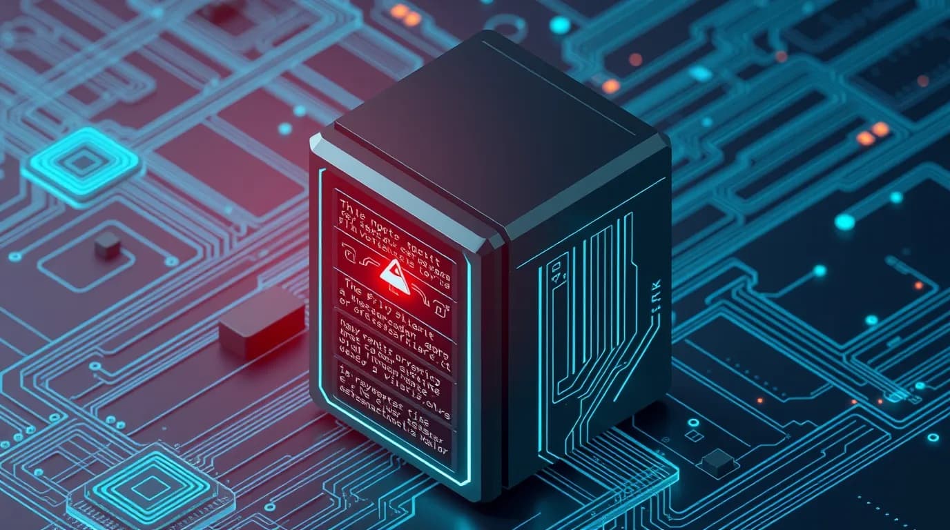 High-tech 3D conceptual cybernetic editorial illustration of Plex Media Server Input Validation vulnerability and enterprise defense