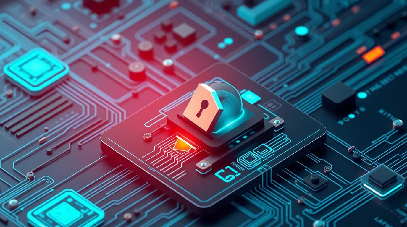 High-tech 3D conceptual cybernetic editorial illustration of Postiz lets a signed-in user ask the backend to ru Security Vulnerability vulnerability and enterprise defense