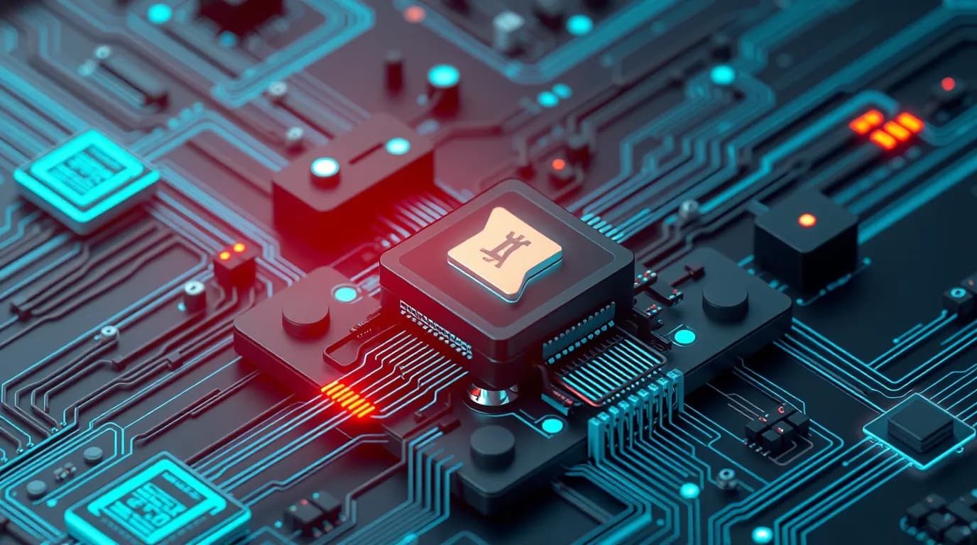High-tech 3D conceptual cybernetic editorial illustration of The che-machine-exec service constructs a shell co OS Command Injection vulnerability and enterprise defense