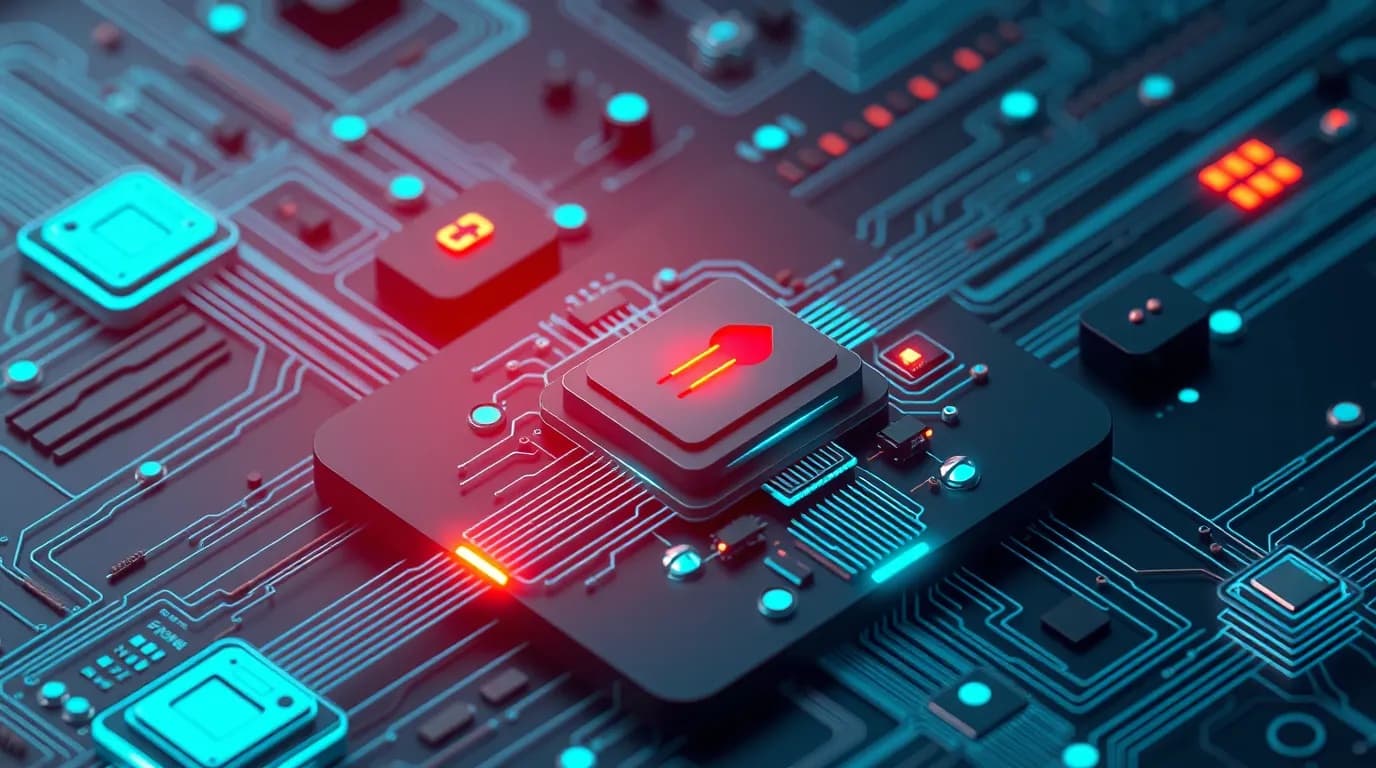 High-tech 3D conceptual cybernetic editorial illustration of When a post is published, Postiz treats a media pa Path Traversal vulnerability and enterprise defense