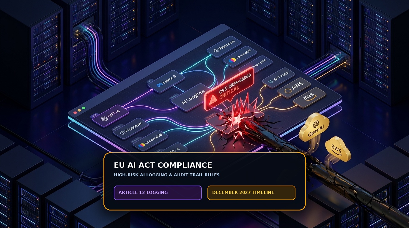 EU AI Act compliance dashboard with high-risk classification, timeline deferral, and audit logging metrics