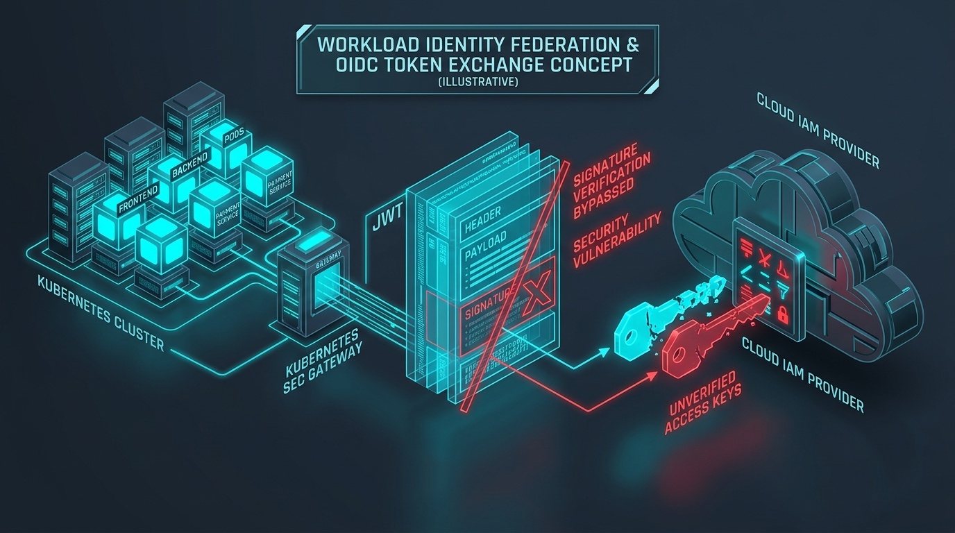 Editorial illustration for Google Cloud IAM Workload Identity Federation Flaw Enables Cross-Organization Service Account Impersonation via Malformed OIDC Audience Claims (CVE-2026-69210)