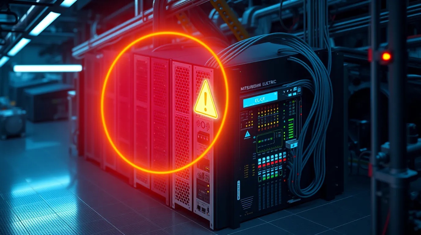 Editorial illustration for Mitsubishi Electric MELSEC iQ-R Series PLCs Vulnerable to Unauthenticated Industrial Network Memory Tampering (CVE-2026-59820)