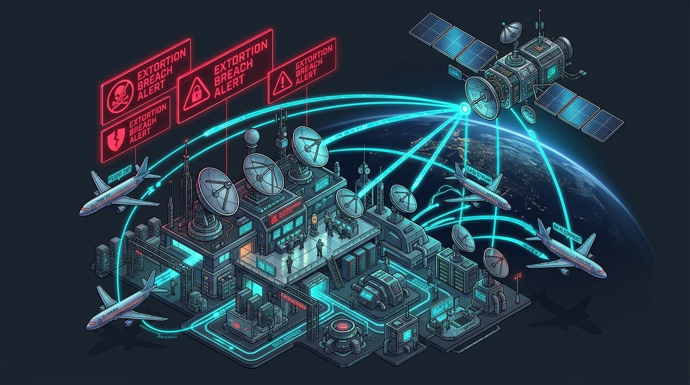 Editorial illustration for SEC Form 8-K Forensics: Commercial Aviation Satellite Connectivity Provider Discloses Telemetry Intrusion